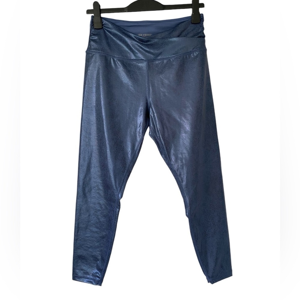 Joe Fresh Blue Metallic Leggings, Size L